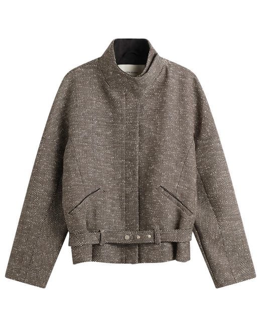 Entire studios Gray Contrast Aviator Jacket