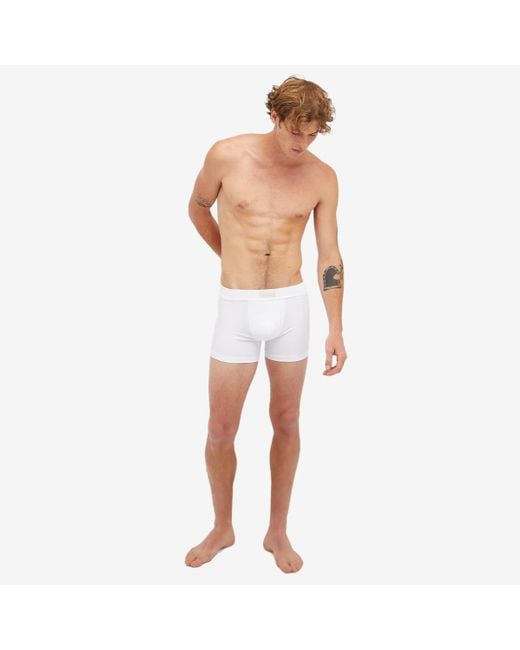 Skims White Cotton Boxer Brief 5" for men