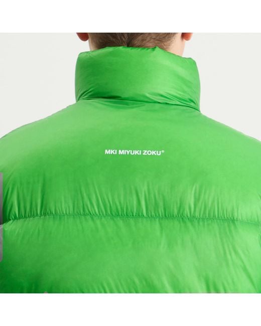 MKI Miyuki-Zoku Green Translucent Funnel Neck Bubble Jacket Presented By End for men