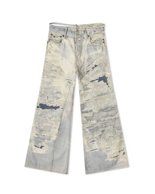 Acne Gray Printed Wide Leg Jeans