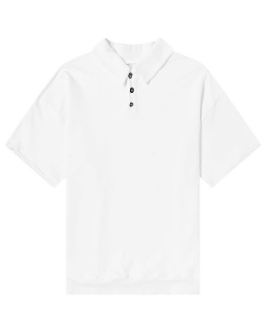 Monitaly White French Terry Polo Shirt for men