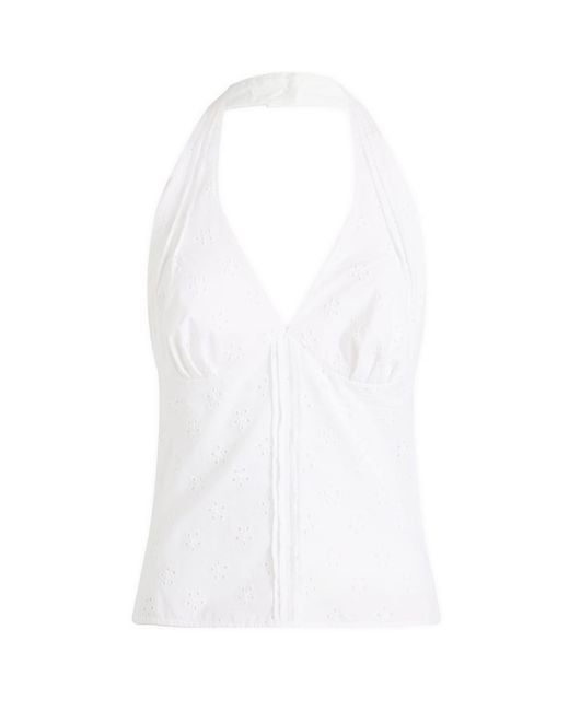 Peachy Den White Dylan Halter Top