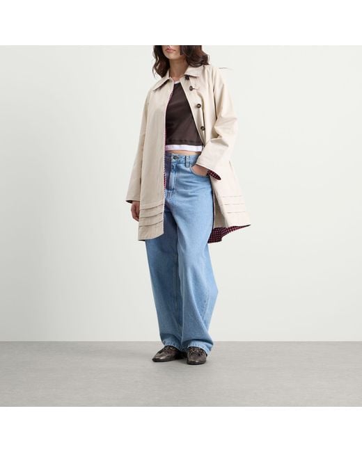 Damson Madder White Mercedes Bow Reversible Trench Coat