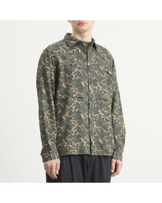 Kestin Green Landscape Print Taymount Overshirt for men