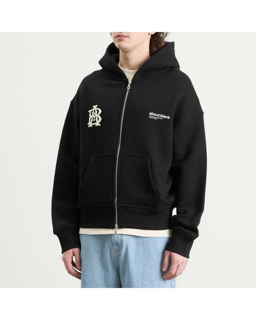About Blank Black Dual Logo Zip Hoodie for men