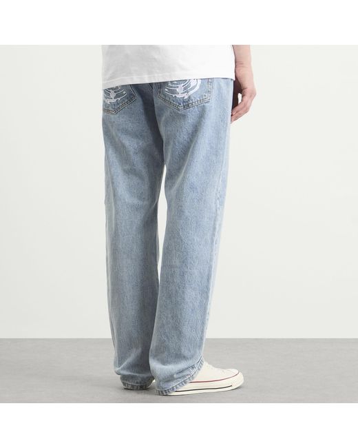 BBCICECREAM Blue Arch Logo Denim Jeans for men