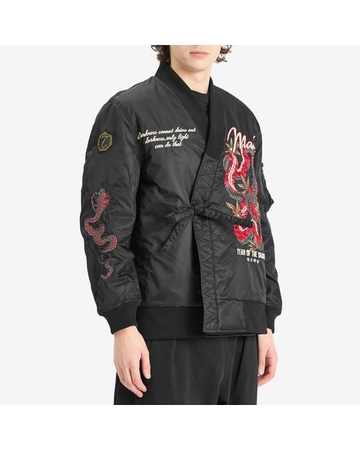 Maharishi Black Year Of The Snake Ma-1 Kimono Jacket for men