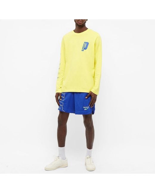 Reebok Cotton X Prince Long Sleeve T-shirt in Yellow for Men | Lyst