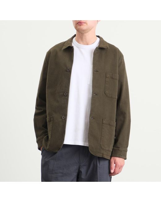 Portuguese Flannel Green Labura Chore Jacket for men