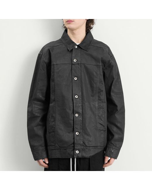 Rick Owens Black Jumbo Denim Worker Shirt for men