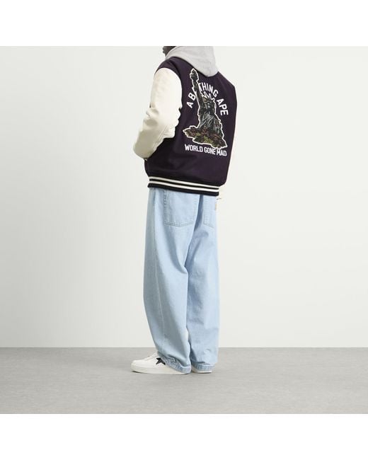 A Bathing Ape Blue Varsity Jacket for men
