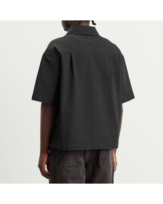 About Blank Black Textured Shirt for men