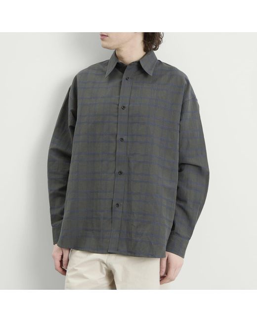 SAGE NATION Gray Chisholm Check Shirt for men