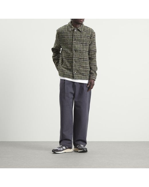 BOUND Green Textured Woven Overshirt for men