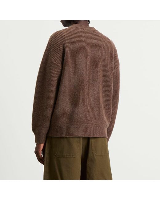 FRIZMWORKS Brown Wool Deck Zip Cardigan for men