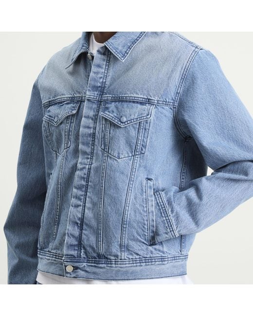Arte' Blue Circle Logo Denim Jacket for men