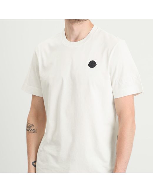 Moncler White Short Sleeve Cotton T-Shirt for men