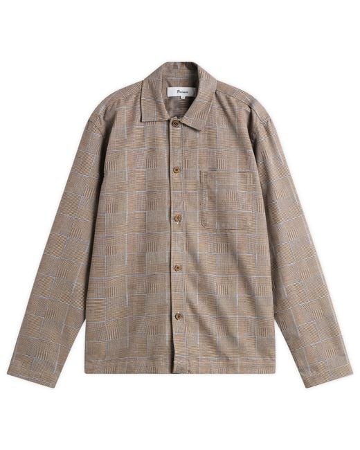 Palmes Brown Glen Overshirt for men