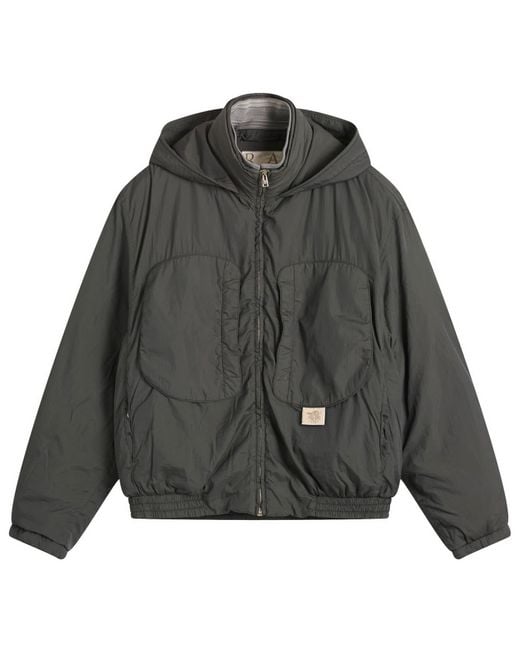 RANRA Gray Purs Padded Nylon Hoodie Jacket for men