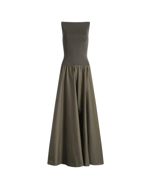 St. Agni Green Backless Circle Hem Dress