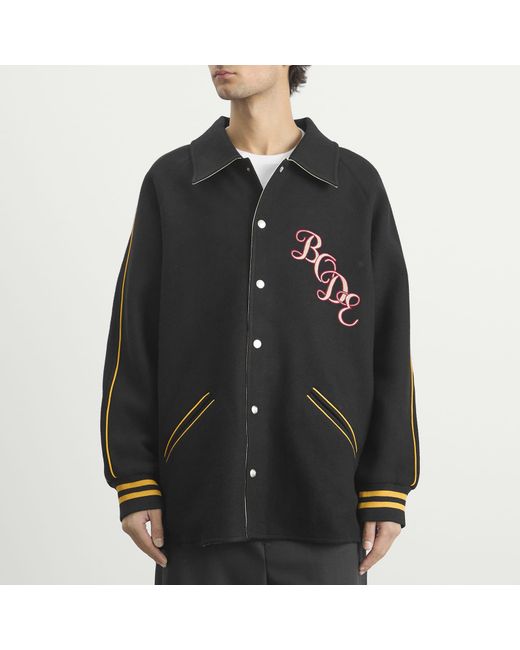 Bode Black Monogram Snap Reversible Jacket for men