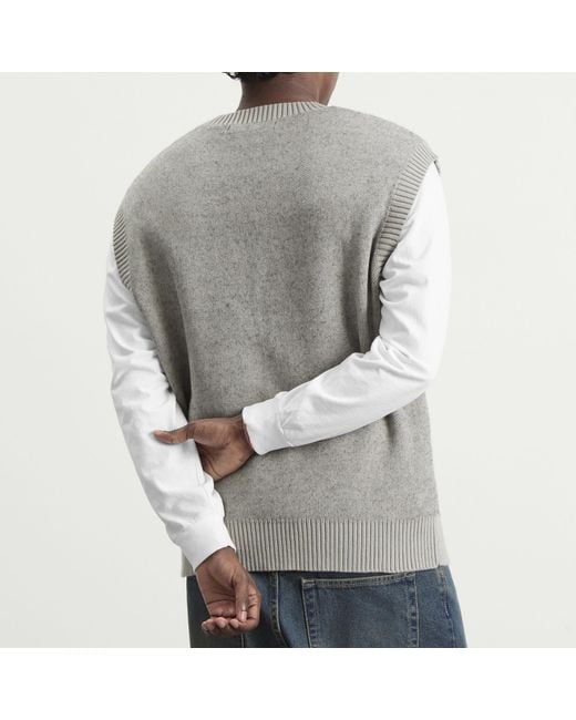 Daily Paper Gray Script Logo Knit Vest for men