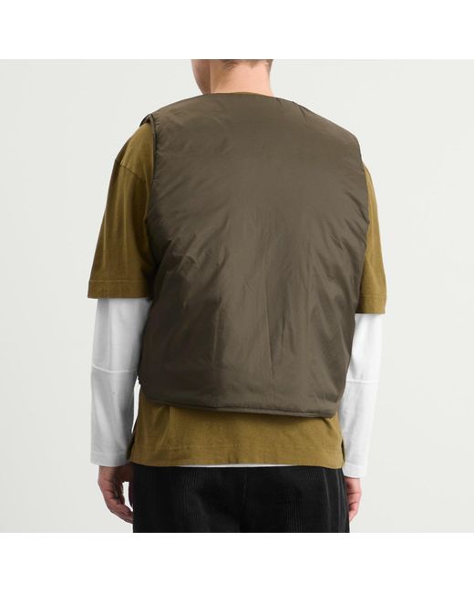 Unlikely Dry Goods Brown Reversible Utility Vest for men