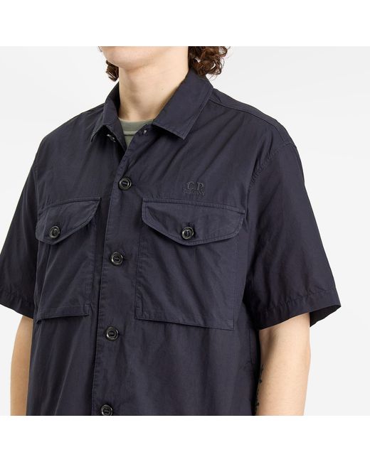 C P Company Blue Boxy Short Sleeve Shirt for men