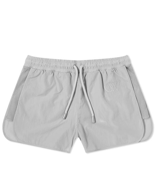 Off-White c/o Virgil Abloh Gray Off- Crispy Ny Mesh Shorts