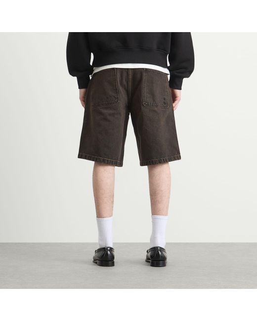 About Blank Gray Felled Denim Short for men