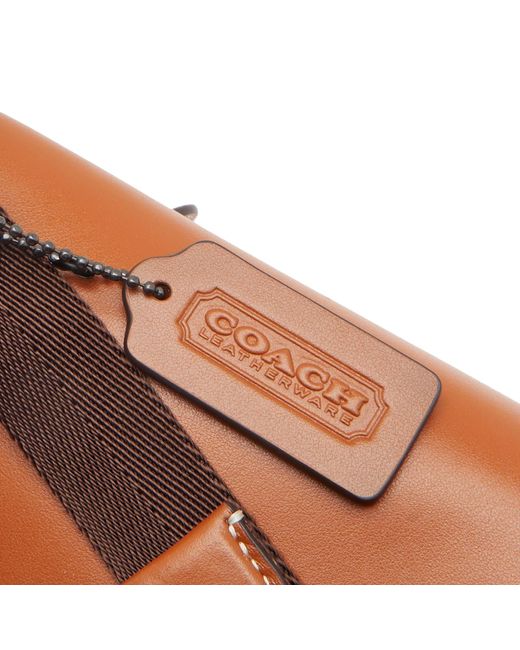 COACH Brown Mini Signature Jacquard Charter Belt Bag for men