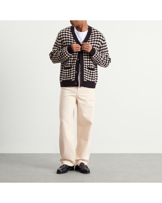 Wax London Black Walker Bubble Knit Cardigan for men