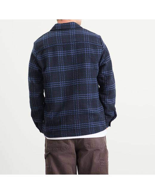 Wax London Blue Whiting Skate Check Overshirt for men
