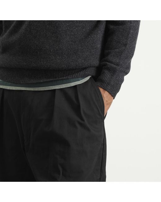 Beams Plus Black 2 Pleat Chino for men