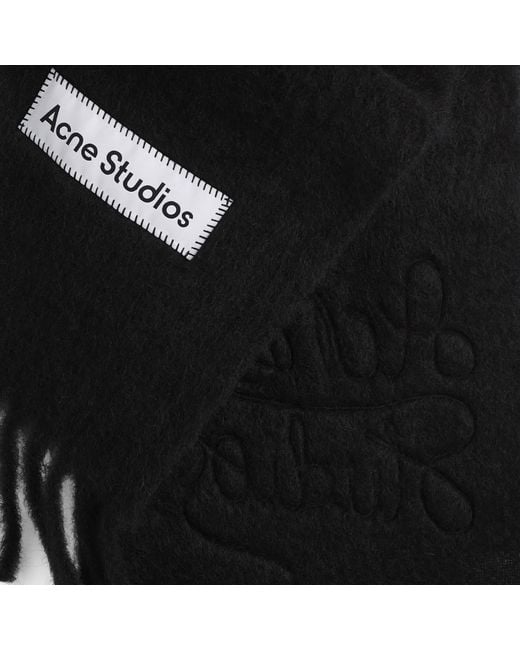 Acne Black Vally Embroidered Scarf