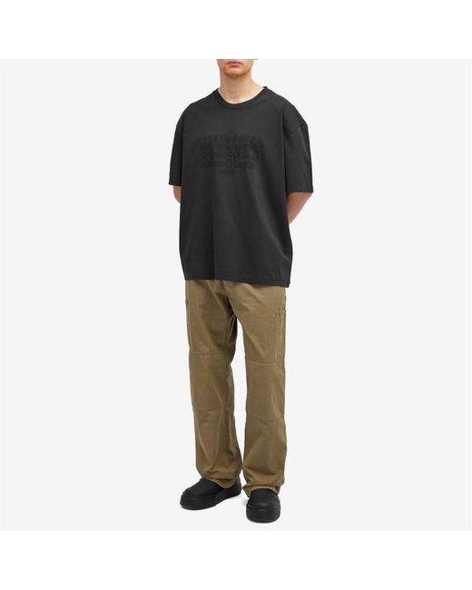 Maison Margiela Black Number Embroidery T-Shirt for men