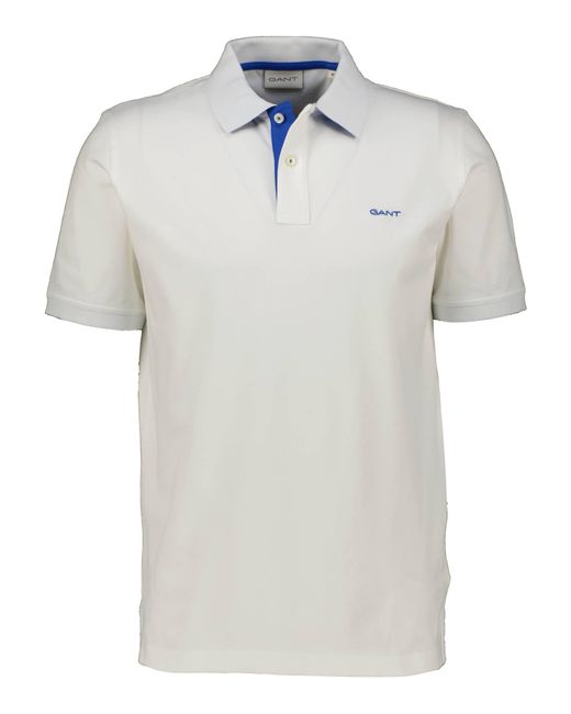 Gant Poloshirt CONTRAST PIQUE Regular Fit Kurzarm in White für Herren