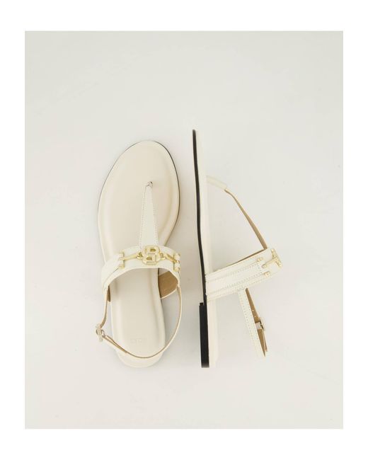 Boss White Sandale aus Leder EMBERLYN_THNG10_VCHB