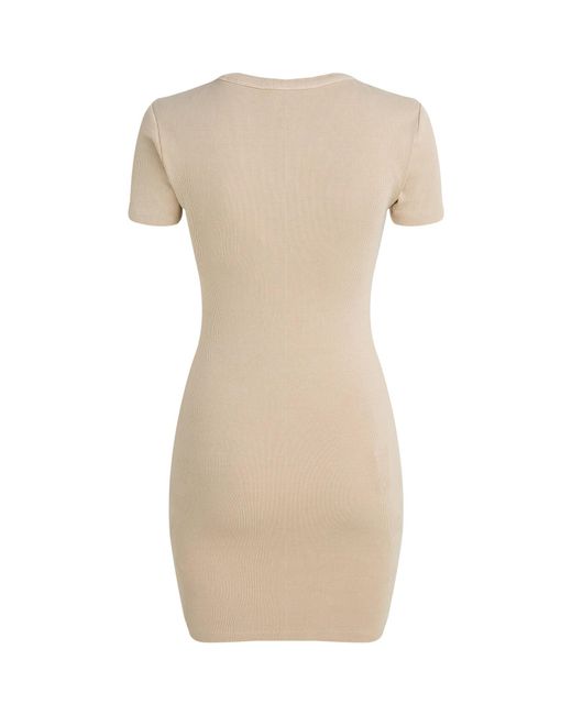Calvin Klein Natural Minikleid mit Rippstruktur Bodycon-Fit