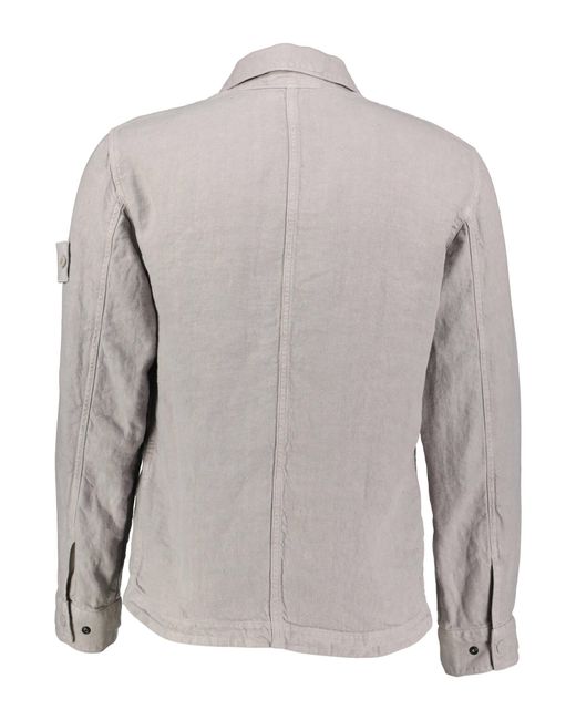 Stone Island Overshirt aus Leinen in Gray für Herren