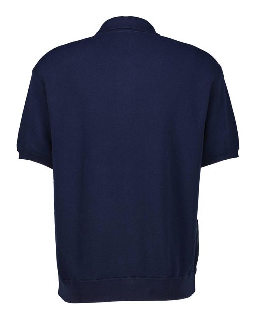 Lacoste Strick-Poloshirt aus Bio-Baumwolle Relaxed Fit in Blue für Herren