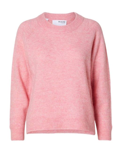SELECTED Pink Pullover SLFLULU mit Alpaka
