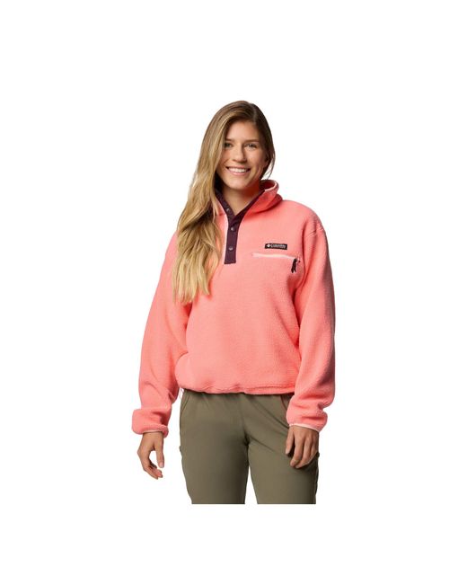 Columbia Red Fleecepullover HELVETIA II CROPPED HALF SNAP FLEECE