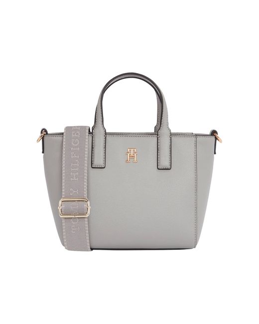 Tommy Hilfiger Gray Shopper mit Logomuster-Riemen