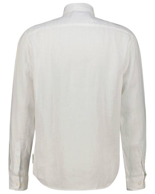 Marc O' Polo Leinenhemd Regular Fit Langarm in White für Herren