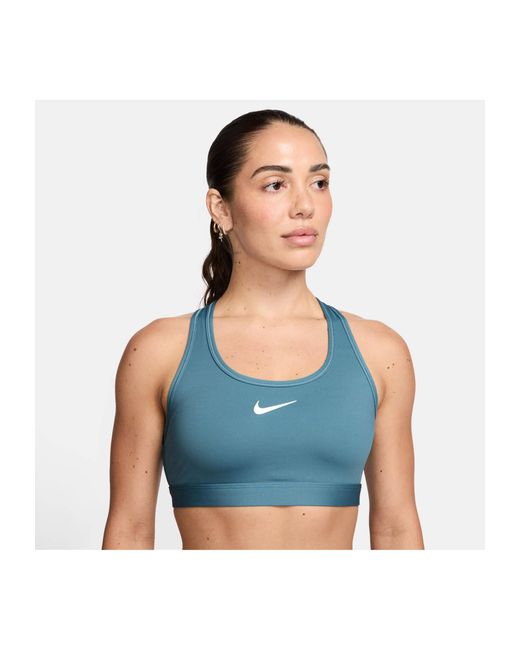 Nike Blue Sport-BH SWOOSH MEDIUM SUPPORT
