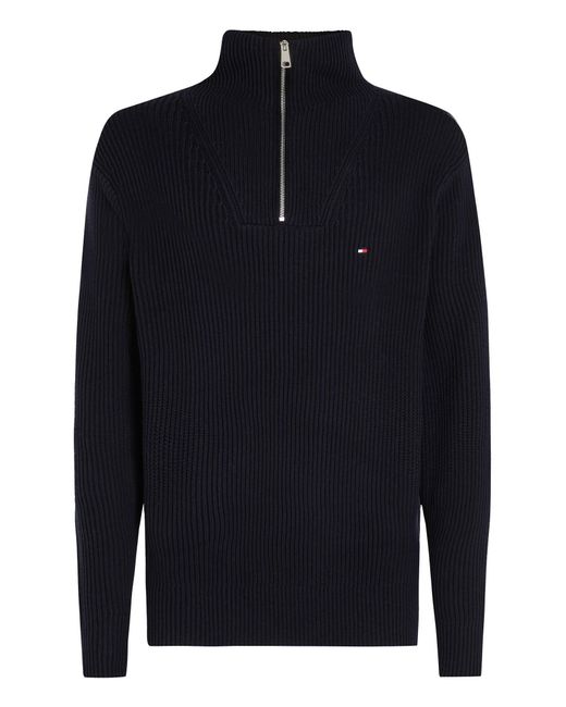 Tommy Hilfiger Pullover mit Troyer-Kragen in Blue für Herren