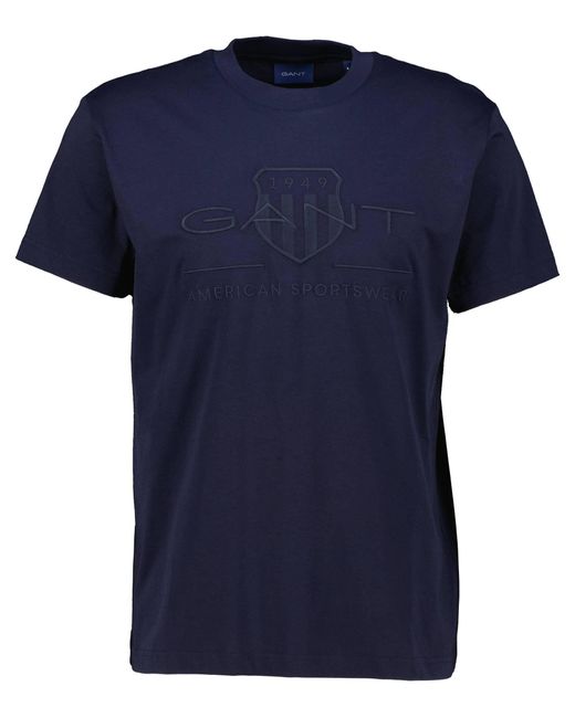 Gant T-Shirt TONAL ARCHIVE SHIELD Regular Fit in Blue für Herren