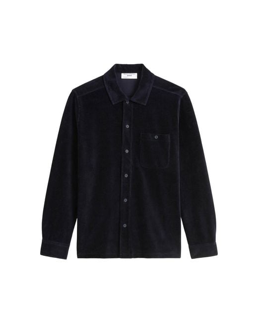 Marc O' Polo Hemd JERSEY SHIRTS LSL Relaxed Fit aus Biobaumwolle in Blue für Herren