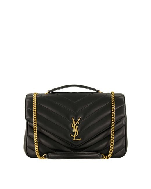 Saint Laurent Black Umhängetasche LOULOU Large